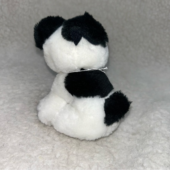 Russ Berrie Puppy Love small 5" puppy dog plush black & white with tag #4914 - Picture 2 of 9
